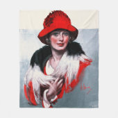 Frau in Red Hat Fleecedecke (Vorderseite)