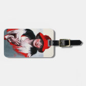 Frau in Red Hat Gepäckanhänger (Vorderseite horizontal)