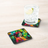 Frau in Red Hat Getränkeuntersetzer (Rechte Seite)