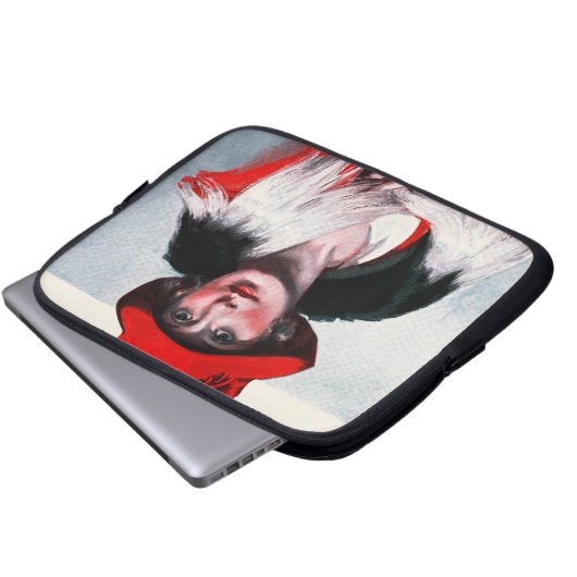 Frau in Red Hat Laptopschutzhülle (Vorne Knopf)