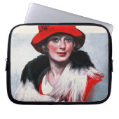 Frau in Red Hat Laptopschutzhülle (Vorderseite)