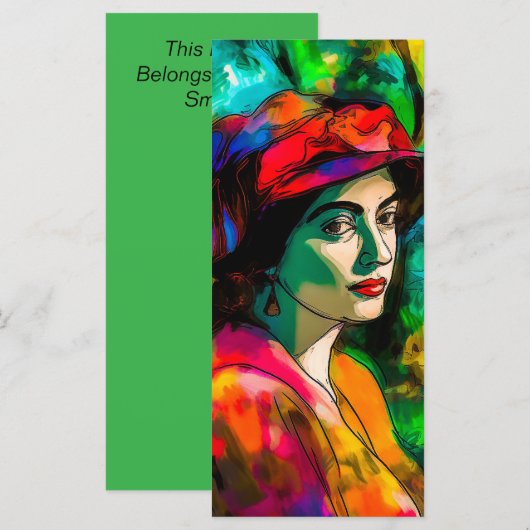 Frau in Red Hat Menükarte (Vorne/Hinten)