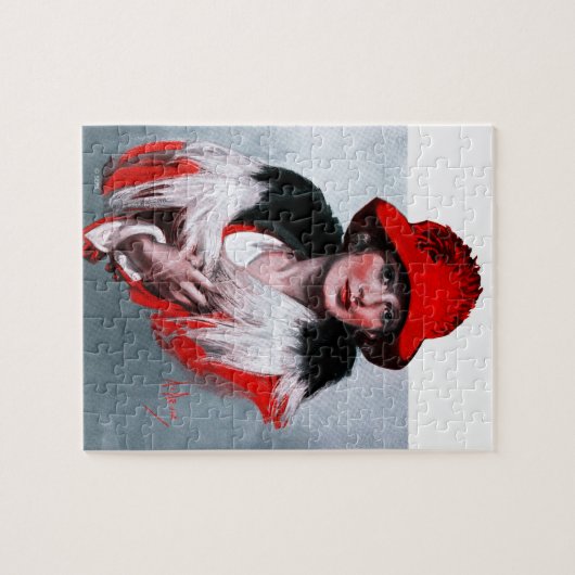 Frau in Red Hat Puzzle (Horizontal)