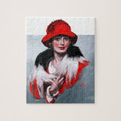 Frau in Red Hat Puzzle (Vertikal)
