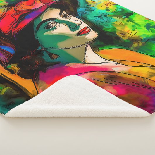 Frau in Red Hat Sherpadecke (3/4)