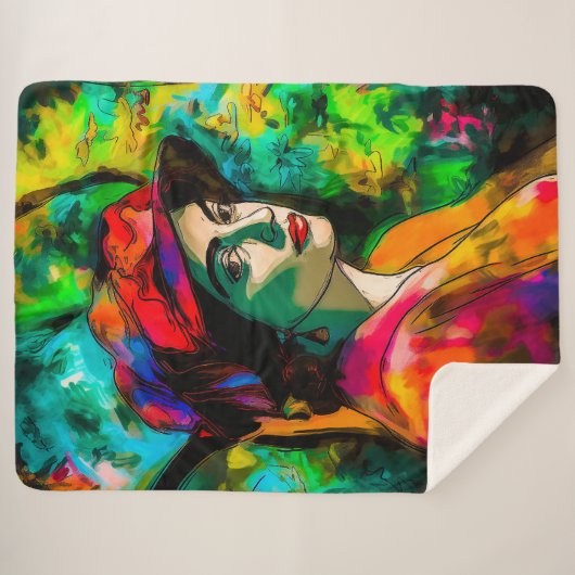 Frau in Red Hat Sherpadecke (Vorderseite (Horizontal))