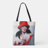 Frau in Red Hat Tasche (Rückseite)