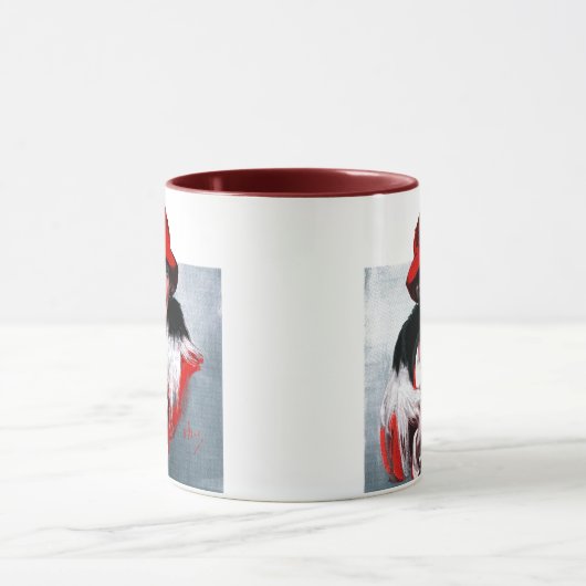 Frau in Red Hat Tasse (Zentrum)