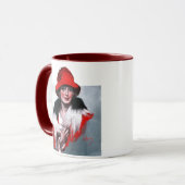 Frau in Red Hat Tasse (Vorderseite Links)