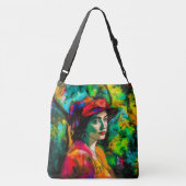 Frau in Red Hat Tragetaschen Mit Langen Trägern (Rückseite)