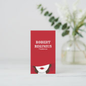 Frau in Red Hat Visitenkarte (Stehend Vorderseite)