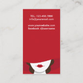 Frau in Red Hat Visitenkarte (Rückseite)