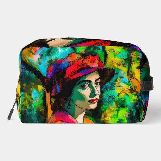 Frau in Red Hat Waschbeutel (Rückseite)