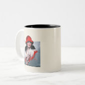 Frau in Red Hat Zweifarbige Tasse (Vorderseite Links)