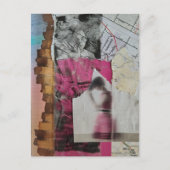 Frau in rosa abstrakte Collage Postkarte (Vorderseite)