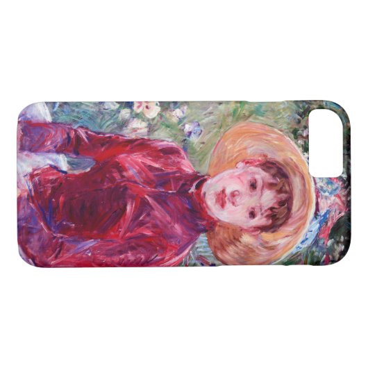 Frau in Rot, Berthe Morisot Case-Mate iPhone Hülle (Rückseite (Horizontal))