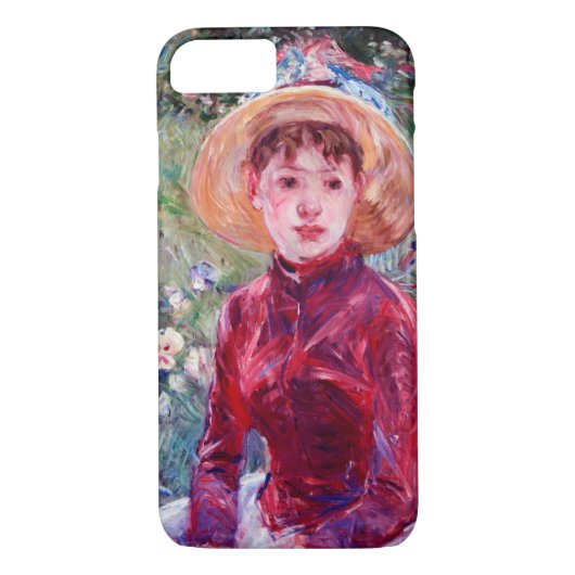 Frau in Rot, Berthe Morisot Case-Mate iPhone Hülle (Rückseite)