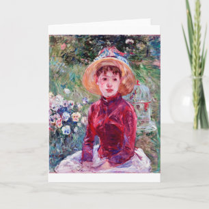 Frau in Rot, Berthe Morisot Karte