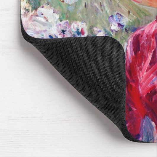 Frau in Rot, Berthe Morisot Mousepad (Ecke)