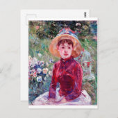 Frau in Rot, Berthe Morisot Postkarte (Vorne/Hinten)
