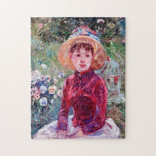 Frau in Rot, Berthe Morisot Puzzle (Vertikal)