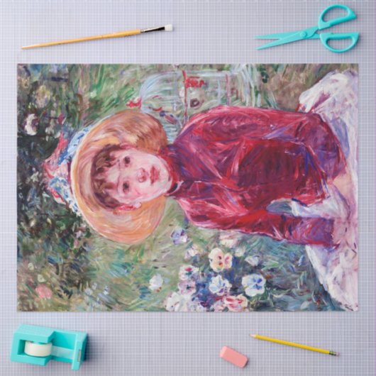 Frau in Rot, Berthe Morisot Seidenpapier (Basteln)