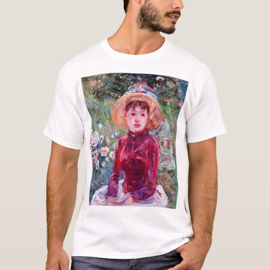 Frau in Rot, Berthe Morisot T-Shirt (Vorderseite)