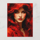 Frau in Rot Postkarte (Vorderseite)