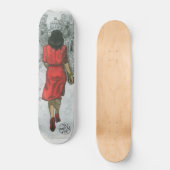 Frau in Rot Skateboard (Vorderseite)