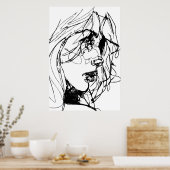 FRAU IN SCHWARZ UND WEISS POSTER (Küche)