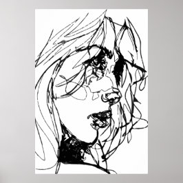 FRAU IN SCHWARZ UND WEISS POSTER