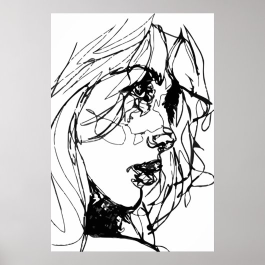 FRAU IN SCHWARZ UND WEISS POSTER (Vorne)