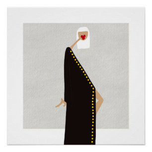 Frau in schwarzer Glamourmodekunst Poster