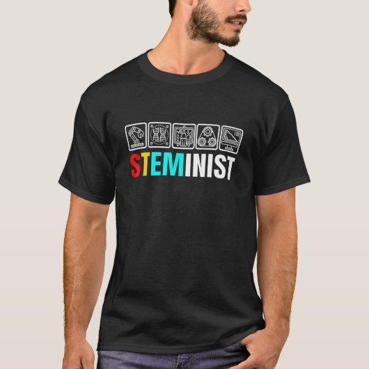 Frau in Science Technology Engineering Ma T-Shirt (Vorderseite)