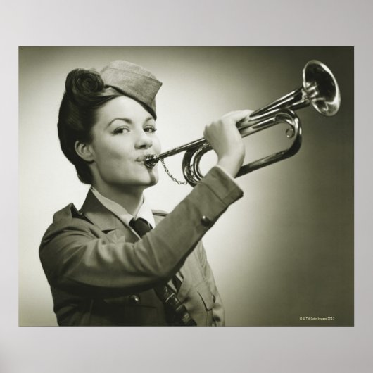 Frau in Soldier Uniform Poster (Vorne)