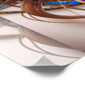 Frau in Sugar Skull Makeup Art Poster (Ecke)