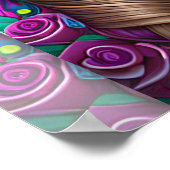 FRAU IN Sugar Skull Makeup - Sugar Skull Art Poster (Ecke)