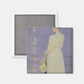 Frau in Weiß am Strand, 1893 Magnet (Vorderseite/Rückseite)