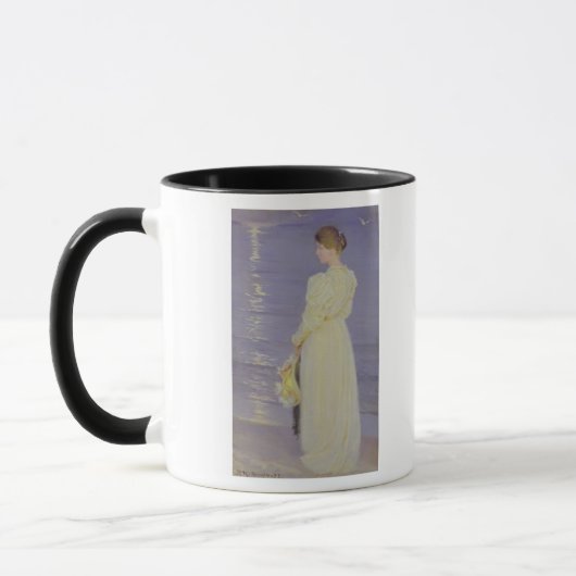 Frau in Weiß auf einem Strand, 1893 Tasse (Links)