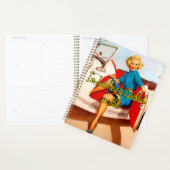 Frau in White Car von Gil Elvgren aus den 50er Jah Planer (Anzeige)