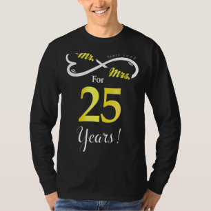 Frau Infinite Liebe Verheirateter Jahrestag 25 Jah T-Shirt