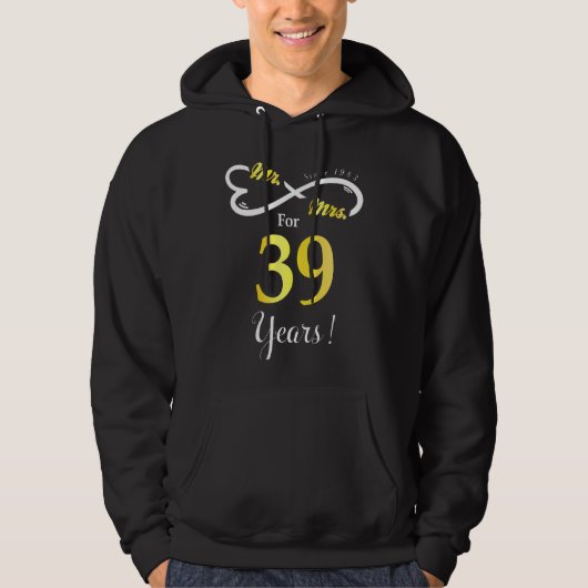 Frau Infinite Liebe Verheirateter Jahrestag 39 Jah Hoodie (Vorderseite)