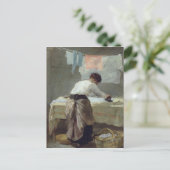 Frau Ironing Postkarte (Stehend Vorderseite)