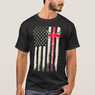 Frau Ironworker gibt Geschenk religiösen Christan  T-Shirt