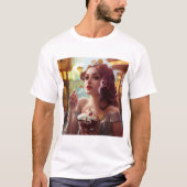 Frau isst eine Bananensteide T-Shirt (Vorderseite)