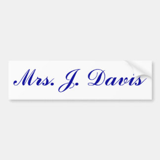 Frau J. Davis Autoaufkleber