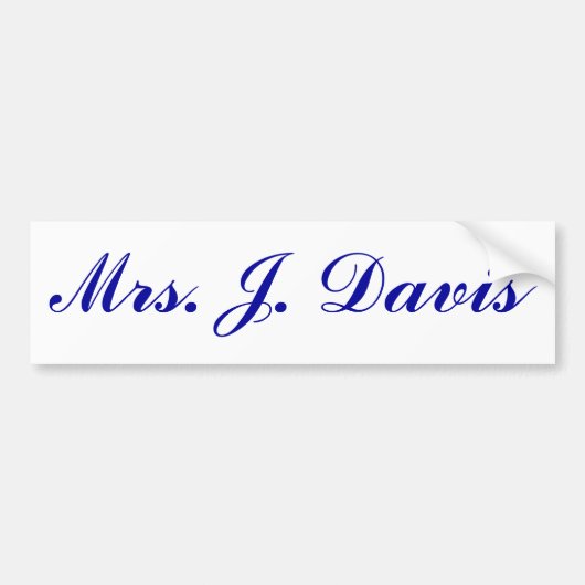 Frau J. Davis Autoaufkleber (Vorne)