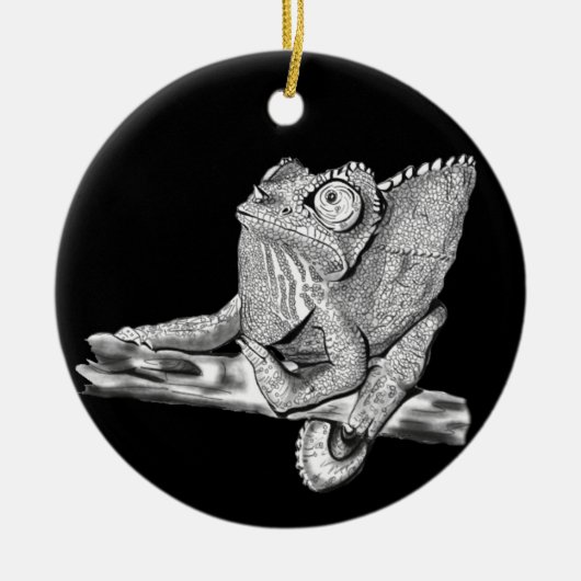 Frau Jackson's Chameleon Keramik Ornament (Vorne)