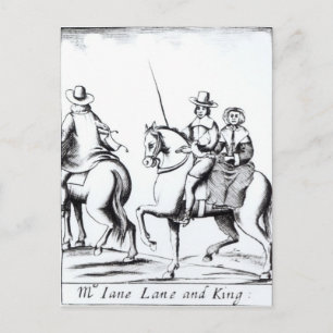 Frau Jane Lane reitet mit König Charles II Postkarte