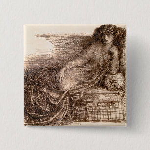 Frau Jane Morris Reclining auf einem Sofa Button